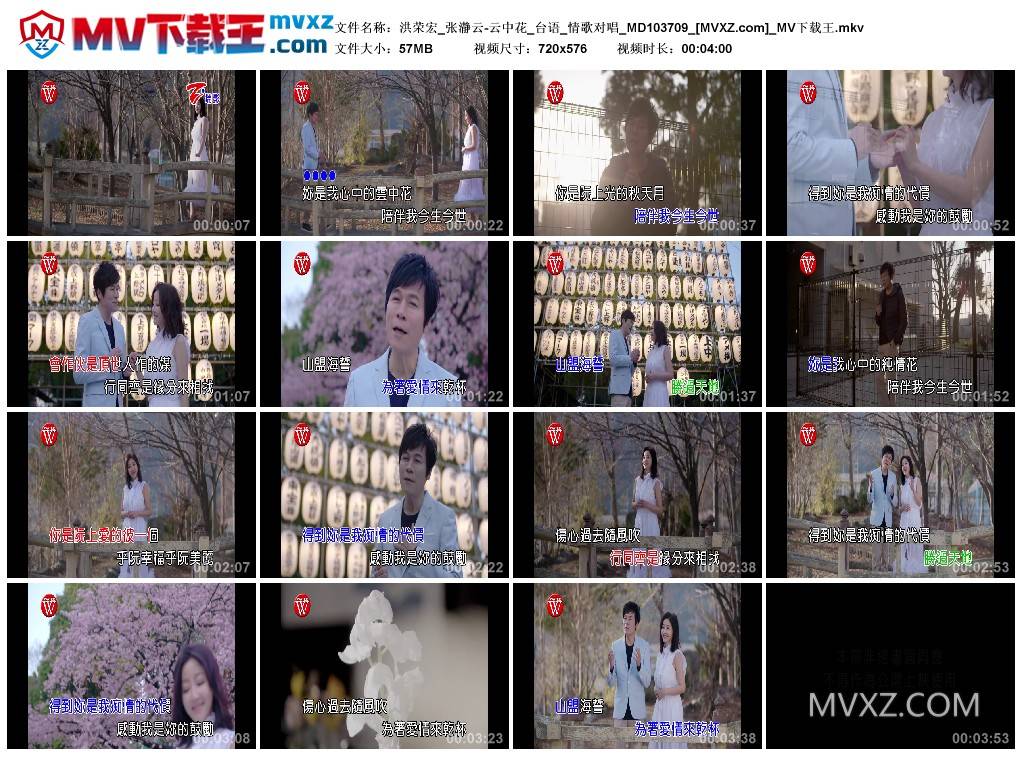 洪荣宏_张瀞云-云中花_台语_情歌对唱_MD103709